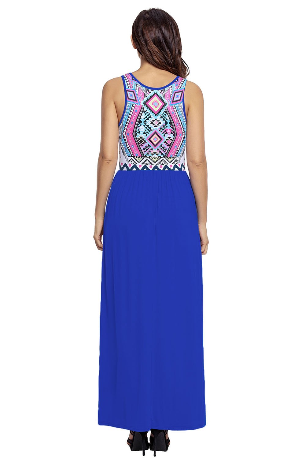 Aztec Print Royal Blue Maxi Dress - Howse Fashion Company