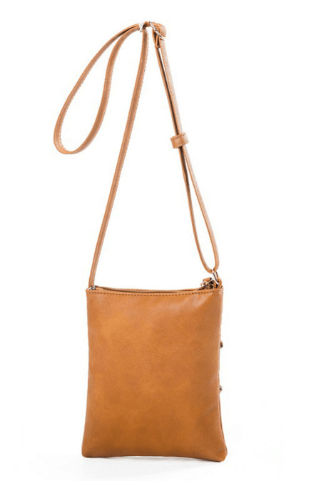 Brown Double Zipper Shoulder Messenger Bag - Howse Fashion Company