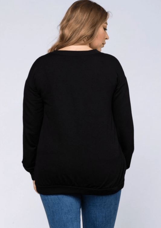 Curvy Girls Black Sweater - Howse Fashion Company