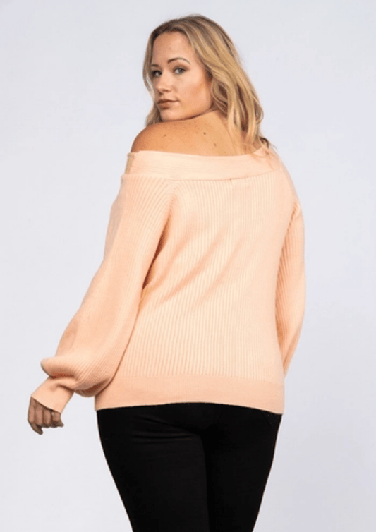 Curvy Girls - Light Pink Plus Size Sweater - Howse Fashion Company