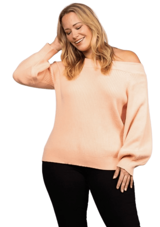 Curvy Girls - Light Pink Plus Size Sweater - Howse Fashion Company