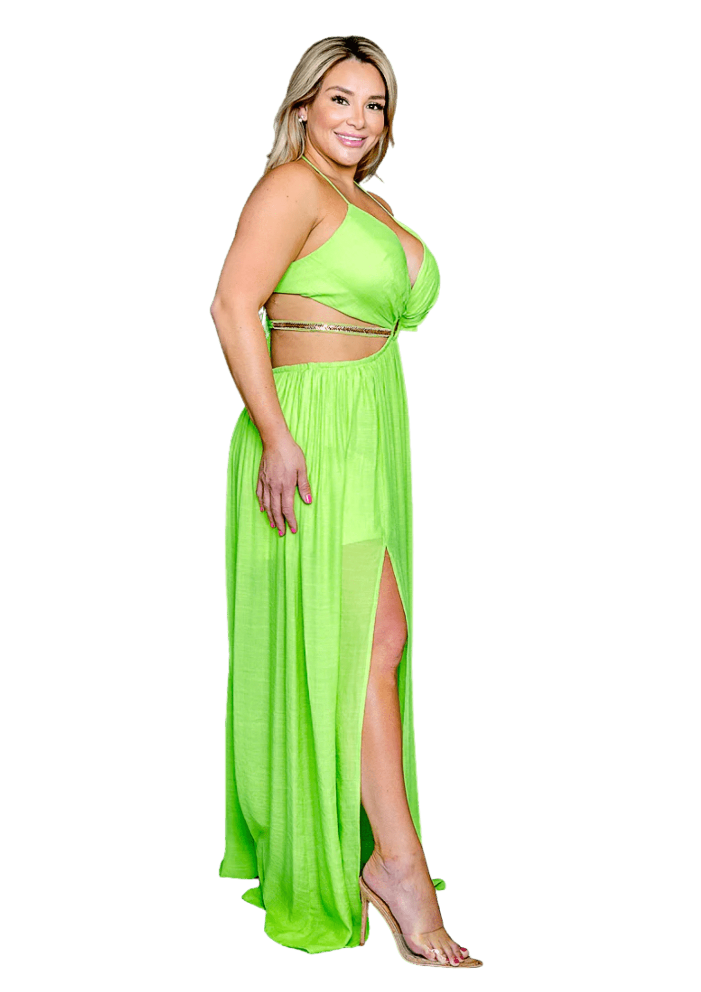 Curvy Girls Lime Green Maxi Dress - Howse Fashion Company