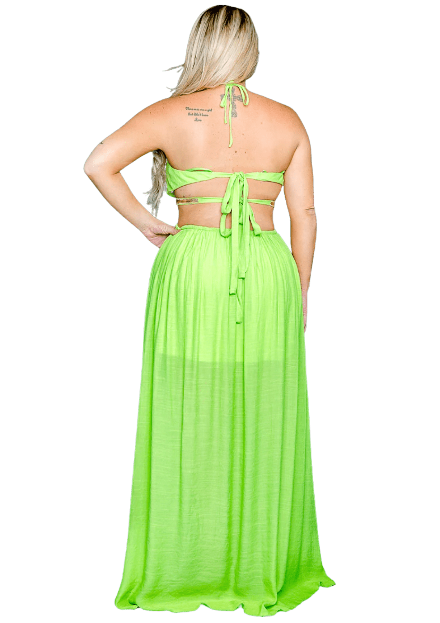 Curvy Girls Lime Green Maxi Dress - Howse Fashion Company