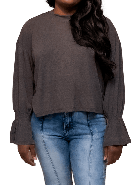 Long Sleeve Shirt with Bell Sleeves - Howse Fashion Company