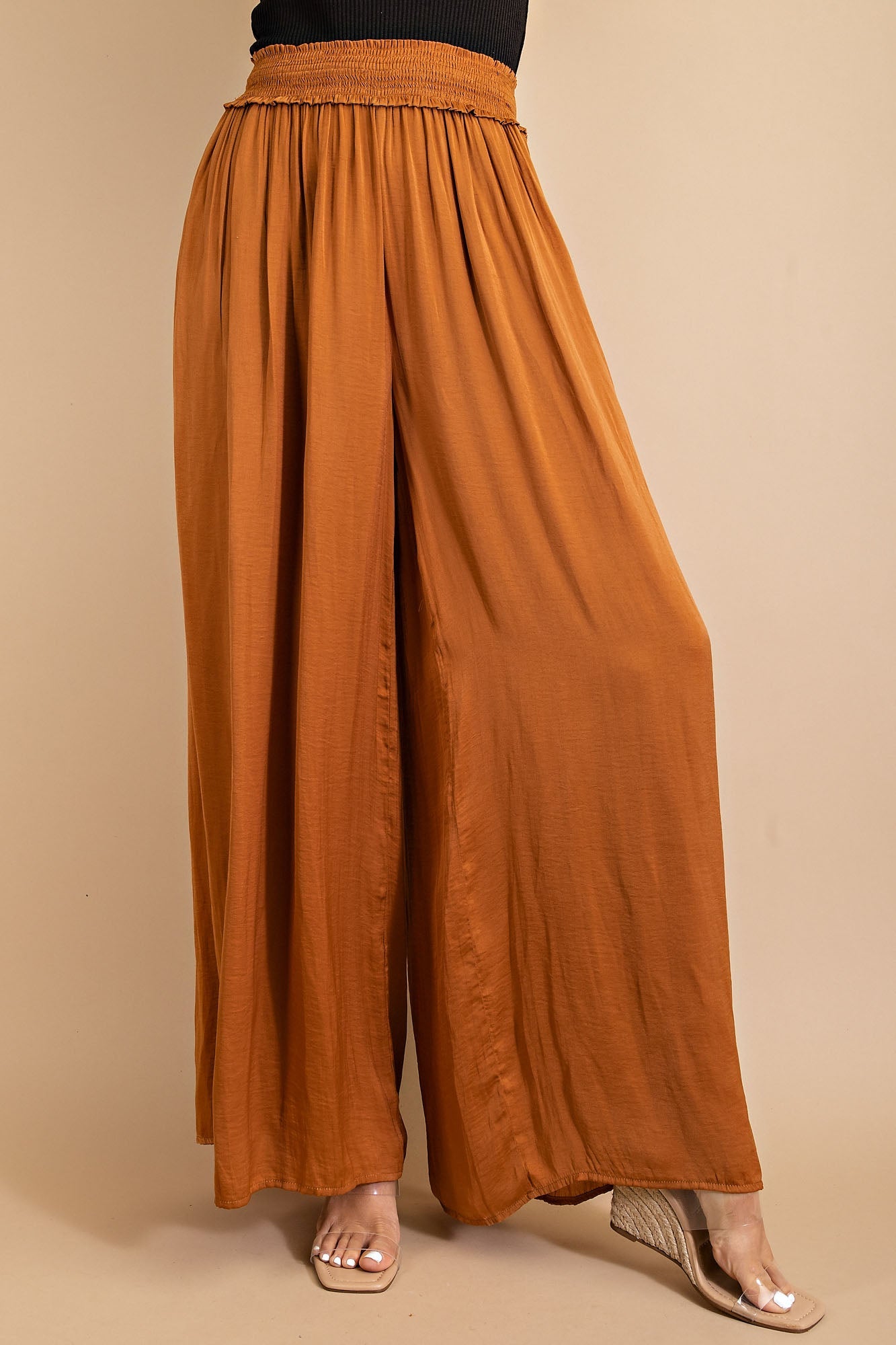 Smocked Waist Wide Leg Pant - Howse Fashion Company