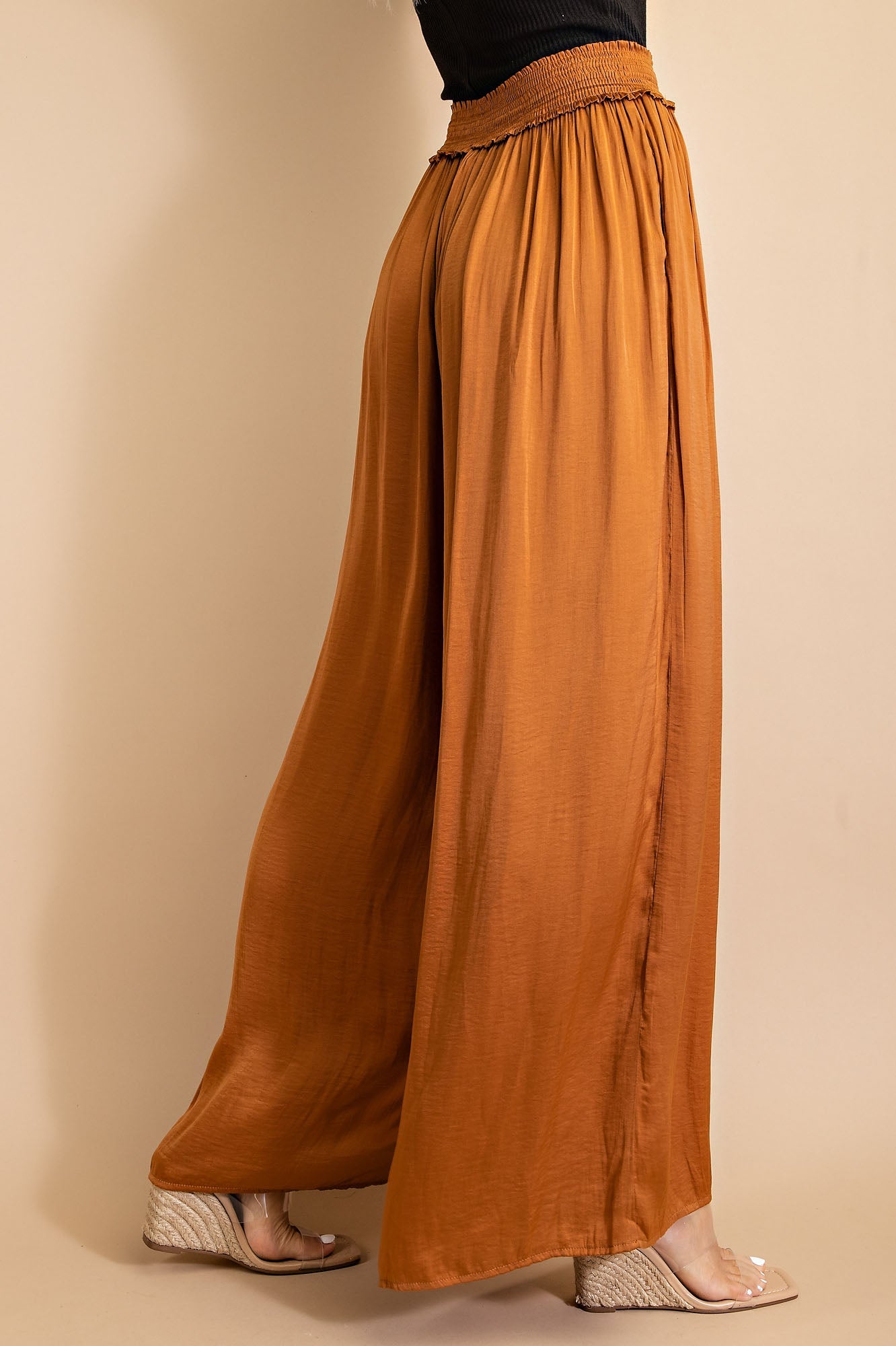 Smocked Waist Wide Leg Pant - Howse Fashion Company