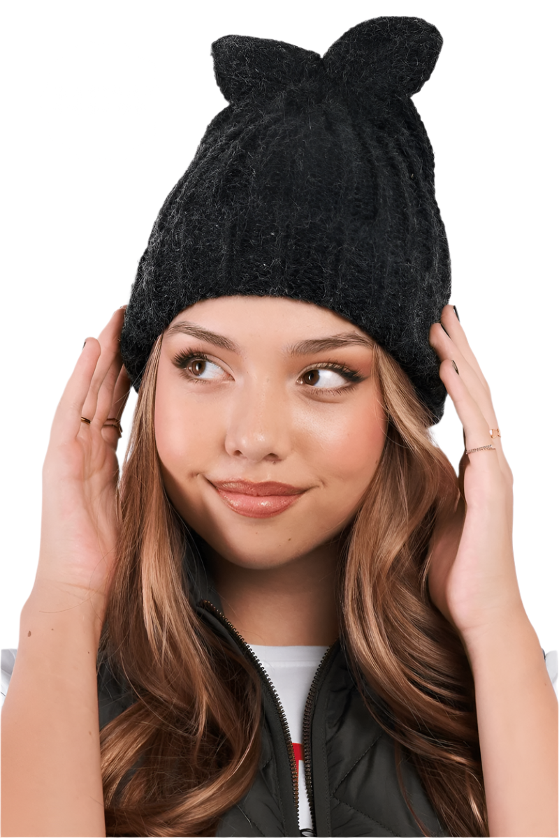 Woven Beanie (Bunny Ears Detail) - Howse Fashion Company